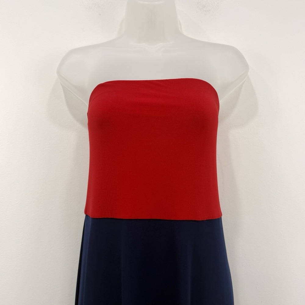 Polo Ralph Lauren Maxi Dress L Colorblock Tube Chic Event Old Money Classic - Picture 8 of 14